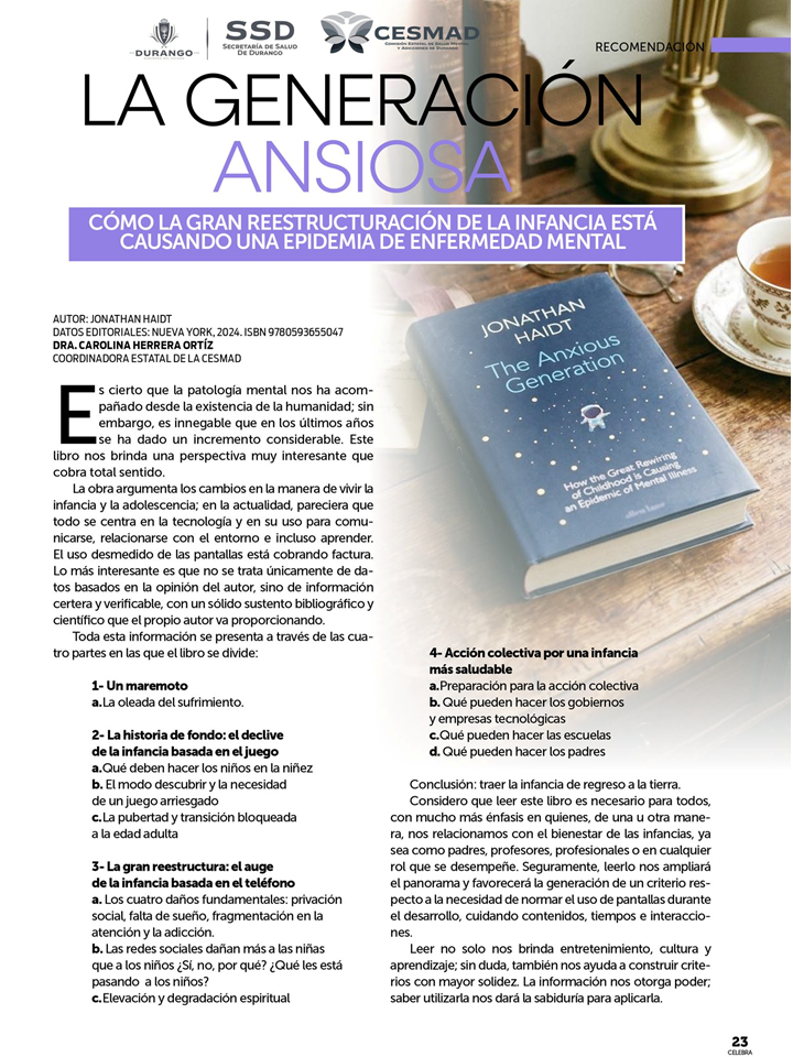 ARTÍCULO DE SALUD MENTAL DEL MES DE MAYO